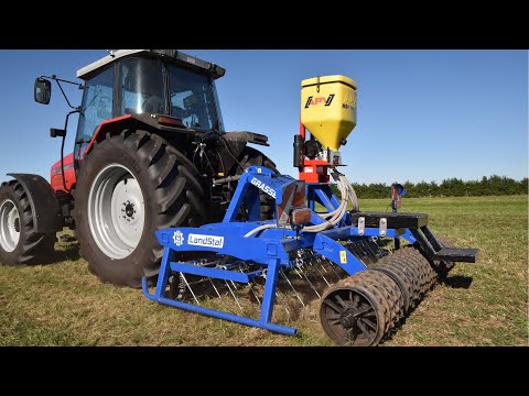 Herse émousseuse et régénérateur de prairie avec rouleau Cambridge - Landstal LST GRASSER 600_7
