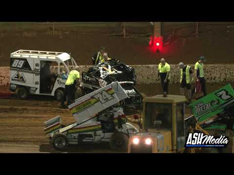 Sprintcars: Dave Fanning Rollover - Archerfield Speedway