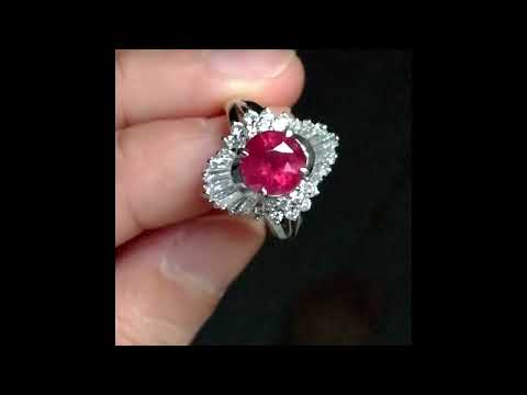 Gem Gardener: Gem Gardener: Natural Unheated Red Ruby Ring Platinum