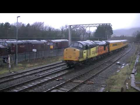 Network Rail PLPR Test Train Colas Rail 37219 tnt 37116 1Q47 Carnforth 19012021