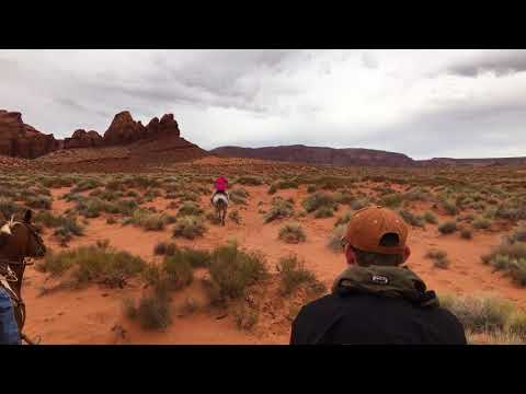 Riding free on a trail with the Navajo guide.