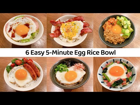 6 Easy 5-Minute Japanese Breakfast Recipe - Egg Rice Bowl | For Beginners