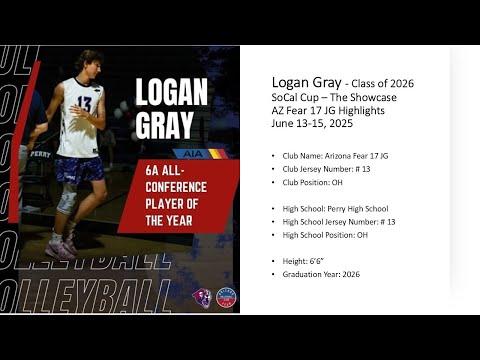 Logan Gray, 6'6" OH | Class of 2026 | AZ Fear 17 JG | SoCal Cup The Showcase | June 13-15, 2025