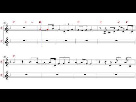 Blue eyes crying in the rain - Bb Tenor/Soprano Sax Sheet Music [ Ace Cannon ]