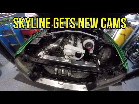 NISSAN SKYLINE CAMS Install...FIRST START UP! RB25det (Kelford .272 Cams)