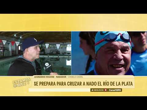 Nadador de Choele Choel se prepara para cruzar a nado el Río de la Plata