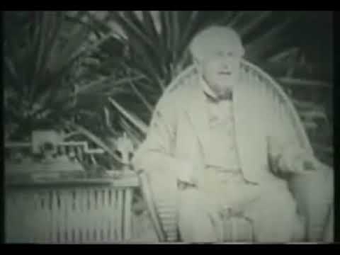 Thomas Edison talking about the invention of the light bulb - 1920s