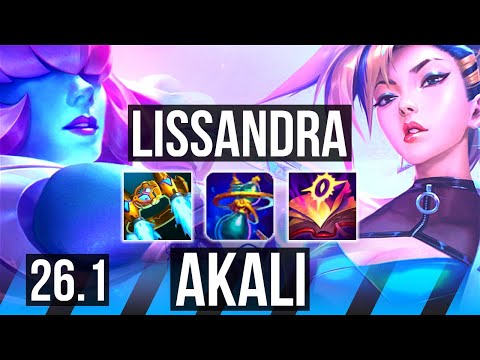 LISSANDRA vs AKALI (MID) | Good KDA: 8/1/12 | KR Grandmaster | 26.1