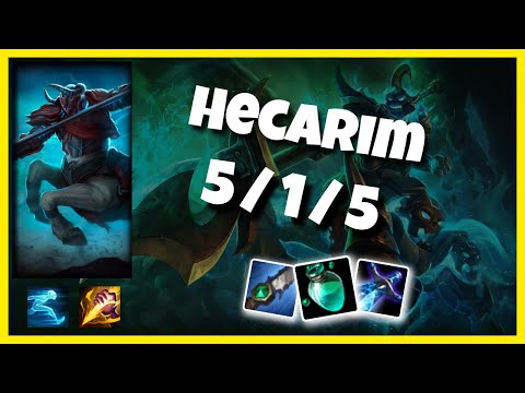 EU Challenger Hecarim JUNGLE (5/1/5) vs SHACO Gameplay Replay - Patch 10.18