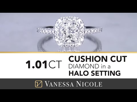 Micro Pave Halo Engagement Ring | Savannah's Cushion Cut Engagement Ring | Vanessa Nicole Jewels