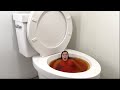 Going Under in Giant Toilet Orange Swimming Pool #shorts