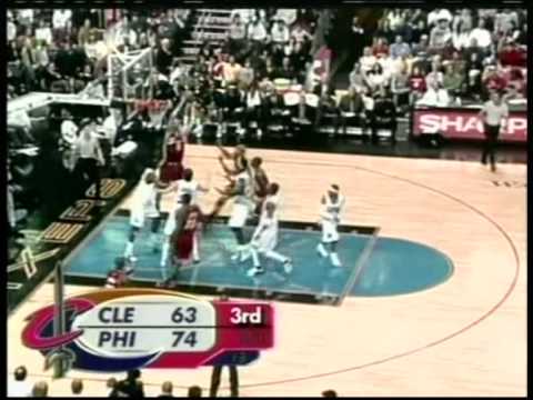 Lebron James 36 pts,11 reb,10 ast vs Allen Iverson 37 pts,12 ast,cavs vs 76ers 05/06
