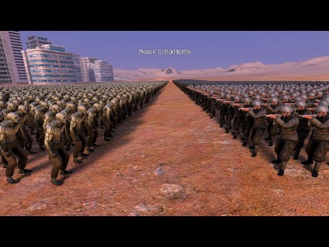 10,000 U.S. Soldiers VS. 10,000 Zombies - Ultimate Epic Battle Simulator - UEBS