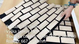 Akustický panel Cihly 667x583x9mm Dub Sonoma