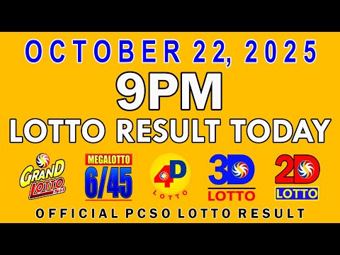 9pm Lotto Result Today PCSO October 22 2025