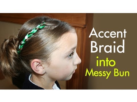メッシーバンにアクセントブレイド｜かわいい女の子のヘアスタイル (Accent Braid into Messy Bun | Cute Girls Hairstyles)