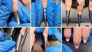 Sculpting almond shape nails. Form Application and nail structure. Watch me do nails in real time