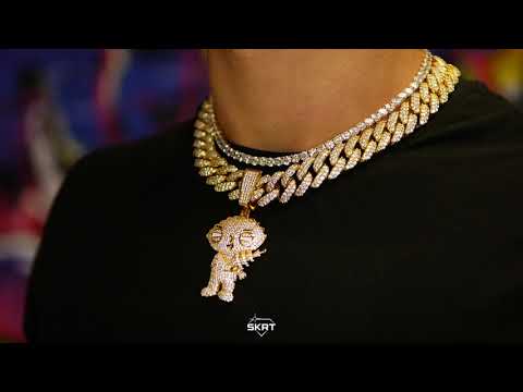 Iced Out Yellow Gold Stewie Griffin Diamond Pendant - Family Guy - SKRT®