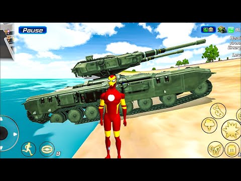 Iron Rope Hero Gangster Crime and Military Tank in Open World Game - Android Gameplay
