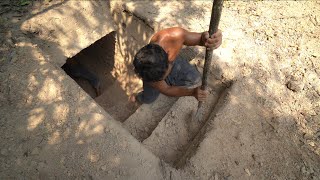 2 Man Build The Most Underground 2 Bed Fireplace And Pools Inside Part I