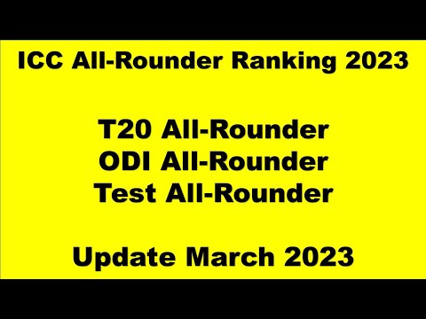 ICC All-rounder Ranking 2023 | ODI T20 and Test All-rounder Rankings 2023 Latest Update