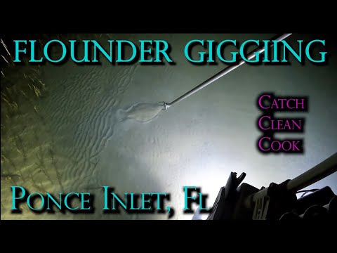 Flounder Gigging on the Prodigy! Ponce Inlet, FL (Catch Clean Cook)
