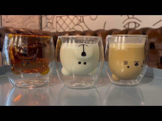 Vídeo relacionado con glastal 250ml*2 Tazas de Café de Cristal, Vasos de Doble Pared Transparente, Tazas de Vidrio Borosilicato para Café Leche Té Latte Macchiato y Más