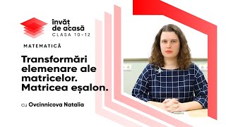 "Transformări elemenare ale matricelor. Matricea eșalon"