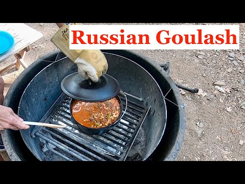 Russian Goulash Recipe * Cooking Outdoors in a Dutch Oven * Ground Beef Recipe