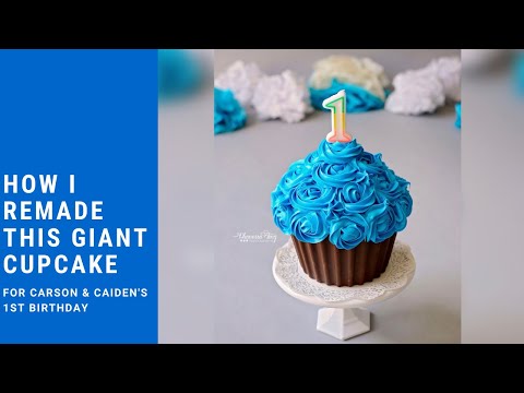 Carson & Caiden 1st Birthday | Smash cake | Giant cupcake | DIY