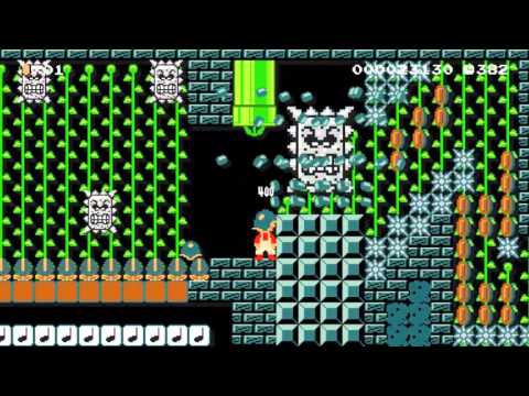 The Spiky Vine Challenge (Easy) by Bourgyman - Super Mario Maker - No Commentary 1AC