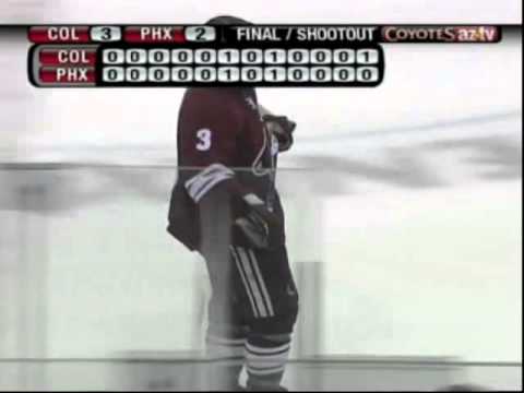 José Theodore Celebrates Shootout Win, Feb 22, 2008