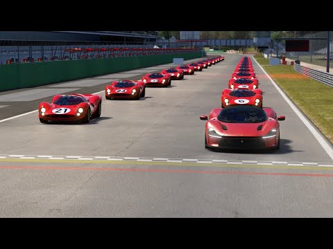 Ferrari Daytona SP3 ( No Roof ) 2022 vs Ferrari 330 P4 Sports 1967 at Monza GP