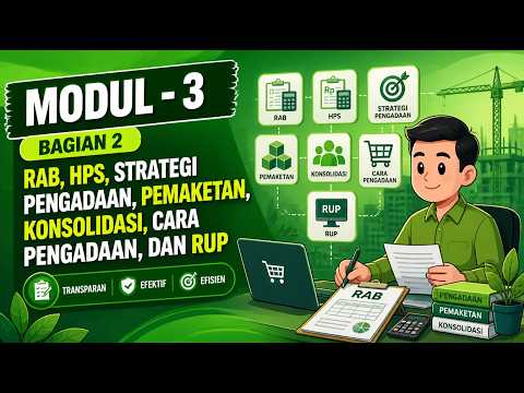 PBJ Level 1 - Modul 3 - RAB, HPS, strategi pengadaan, pemaketan, konsolidasi, cara pengadaan, dan RUP