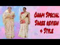 Meesho Saree Review Style White Golden Border Saree For Onam Swati Dash