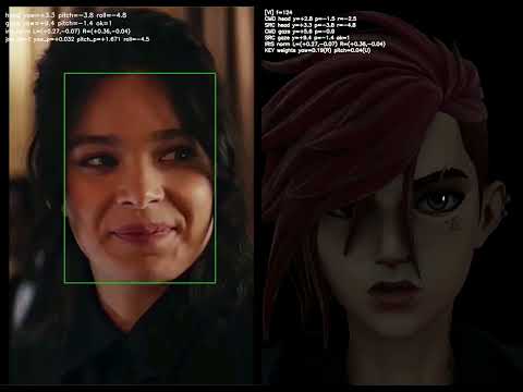 Blender Pipeline Automation | MediaPipe + RetinaFace Face Rotation — Vi Arcane, Hailee Steinfeld