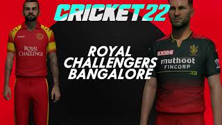 Royal Challengers Bangalore Cricket 22 Update | 2008 Kit | IPL 2022 | RCB