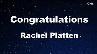 Congratulations - Rachel Platten Karaoke 【With Guide Melody】 Instrumental