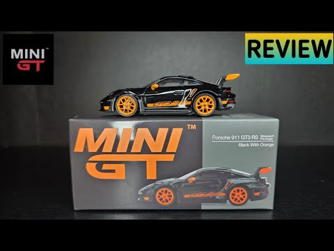 Essen Motor Show!  Mini GT - Porsche 911 GT3 RS Weissach Package - Black & Orange - REVIEW