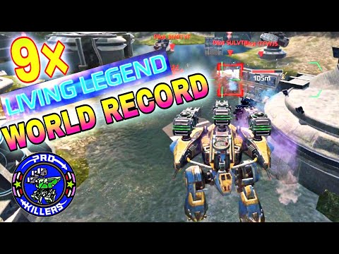 9× LIVING LEGEND WORLD RECORD BY TITAN SHARANGA (TEST SERVER) WAR ROBOTS | PRO KILLERS