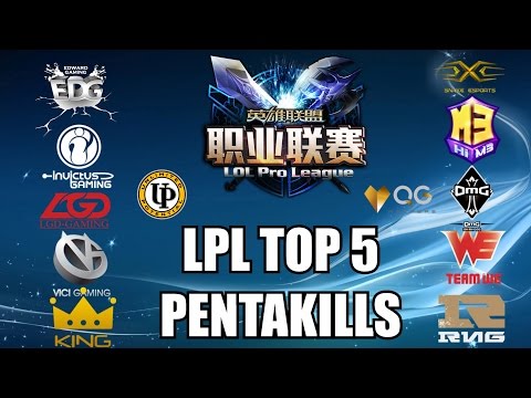 TOP 5 LPL PENTAKILLS 2014-2015 | Ft. Uzi, Deft, GODV & More !