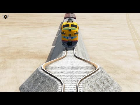 Impossible Weird Wide Rails Tracks VS Trains ▶️ BeamNG.Drive