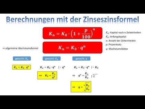 Berechnungen mit der Zinseszinsformel