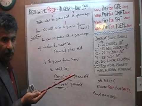 Algebra Help Day 159 Word Problems - Prep Tutor via Skype - ACT, SAT, GRE, GMAT, TEAS, TOEFL