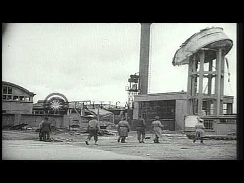 Thumbnail for The Ford factory at Gennevilliers used by the Germans bombed during World War II. HD Stock Footage