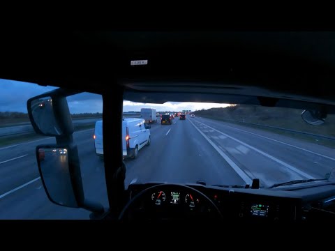 PoV Driving Scania P410 Car Carrier - Morning drive 06-04-2021 #1