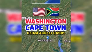 Washington to Cape Town Flight Route | 🇺🇸➡️🇿🇦 | United Airlines UA1011 | Boeing 787-9 Dreamliner
