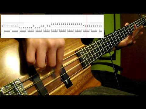 Muse - Hysteria (Bass Cover) (Play Along Tabs In Video)
