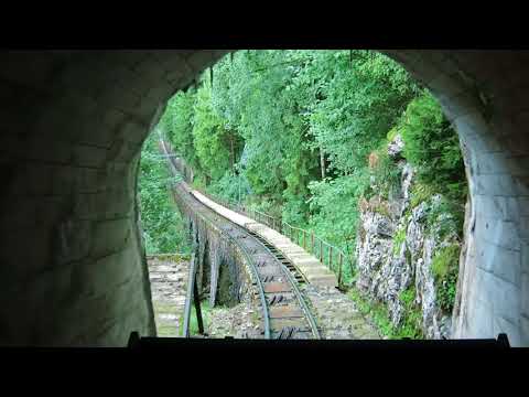 Standseilbahn 6430.01 Schwyz Schlattli - Stoos alte Stoosbahn Talfahrt 2017