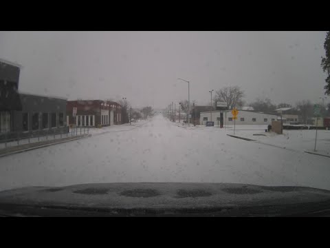 Snowy conditions in Denton, Texas: Here's a look at the snow and sleet in the area